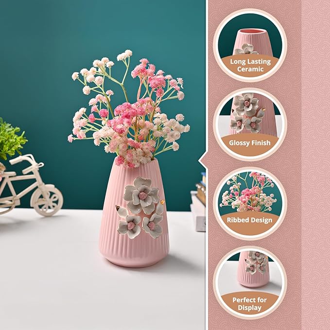 Ceramic White Vase for Home Decoration