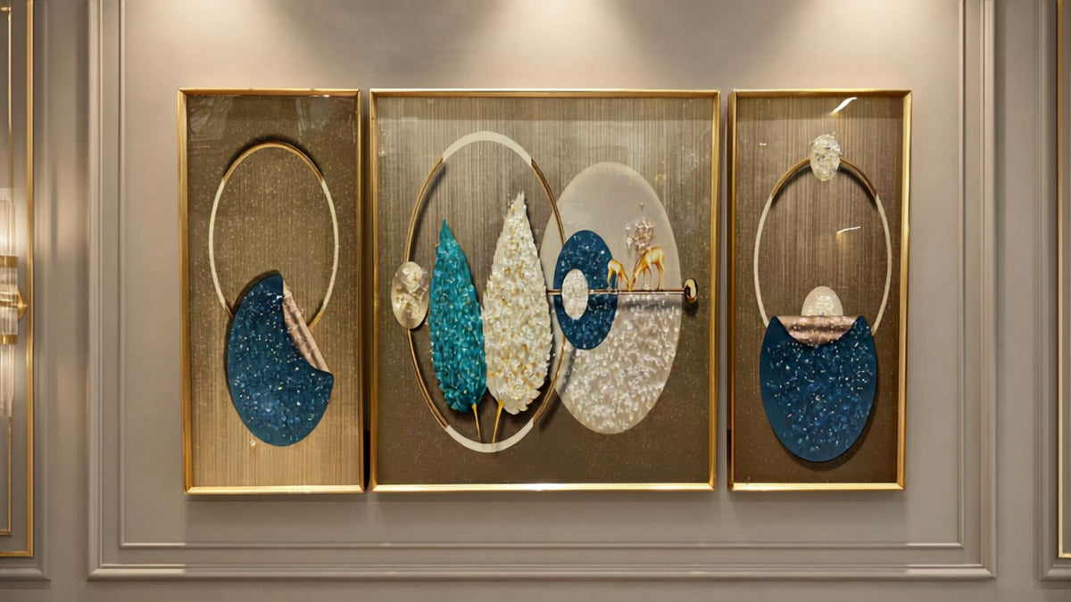 Abstract  3-Piece Wall Art Set | Modern Luxury Framed Décor
