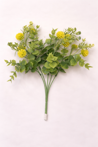 Artificial Blossom & Green Leaf Decorative Bunch