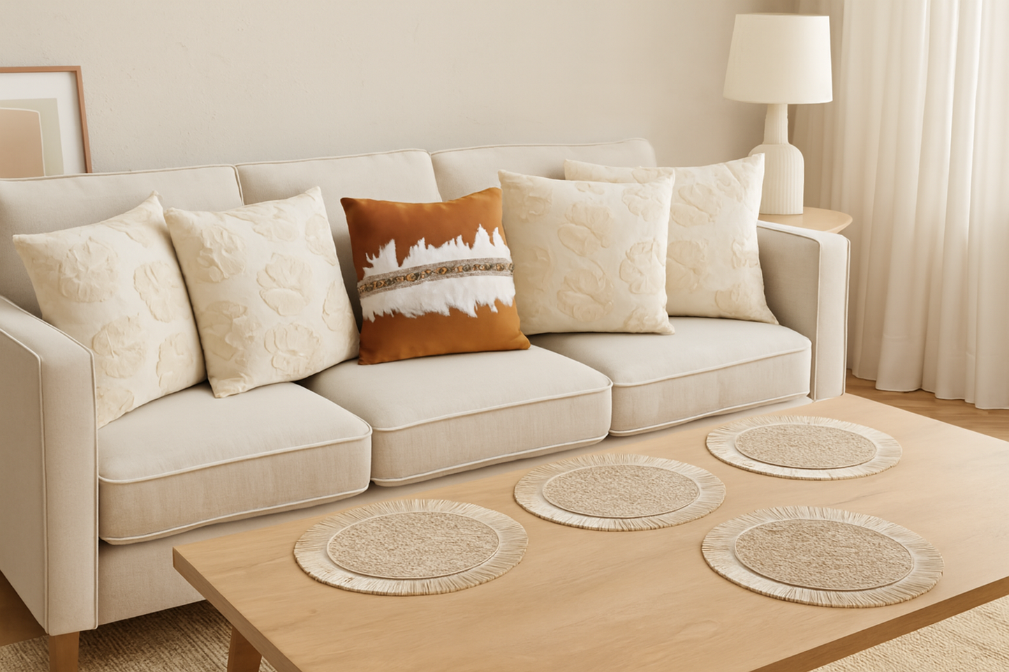 Boho Chic Fringe Table Mats Set of 6