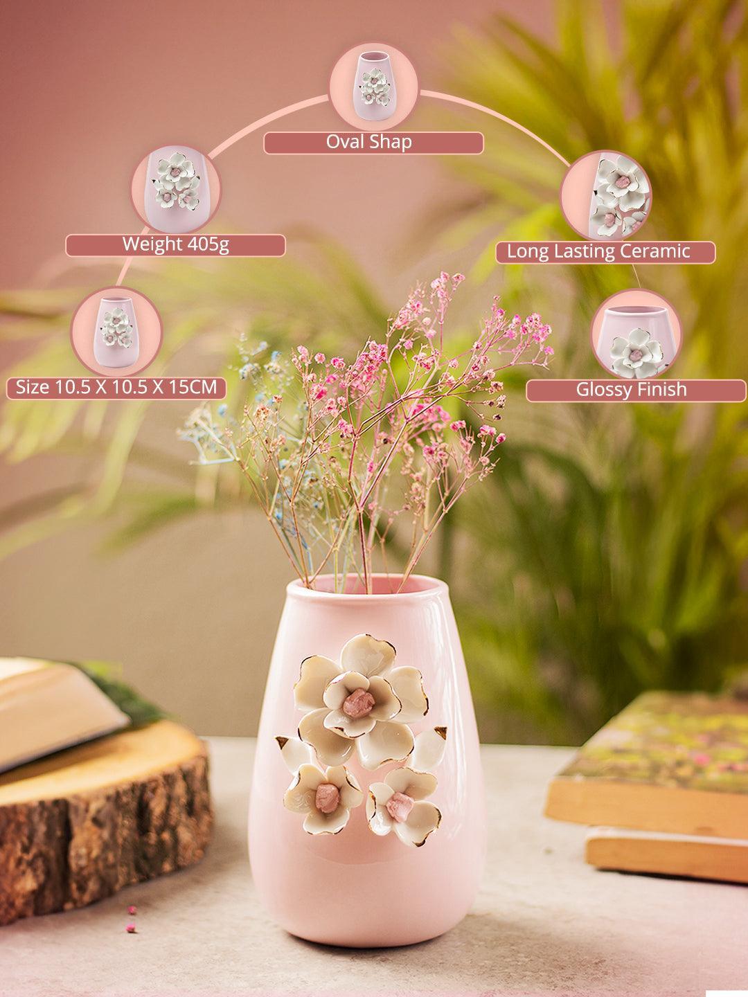 Ceramic Floral Pattern Vase for Home