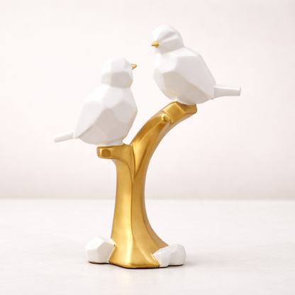 Modern Love Birds on Golden Tree Showpiece – Symbol of Love & Togetherness