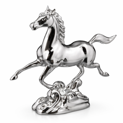 Majestic Horse Sculpture – Silver & Gold Finish