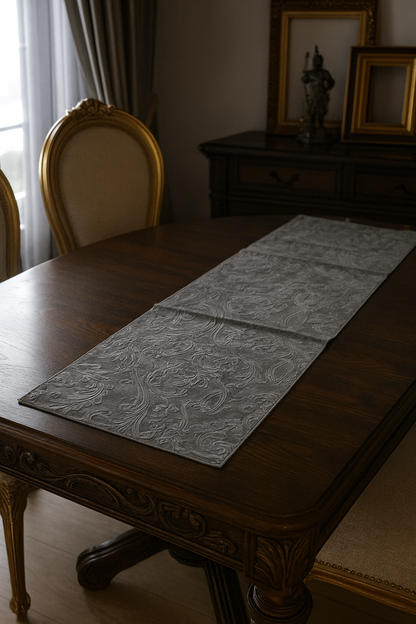 Luxury Paisley Embroidered Table Runner – 14x36 inch