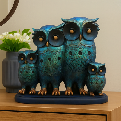 Family of Four Owl Figurine – Stylish Decorative Showpiece