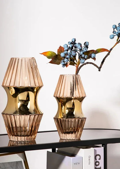 LUXE GOLD ACCENT VASE SET