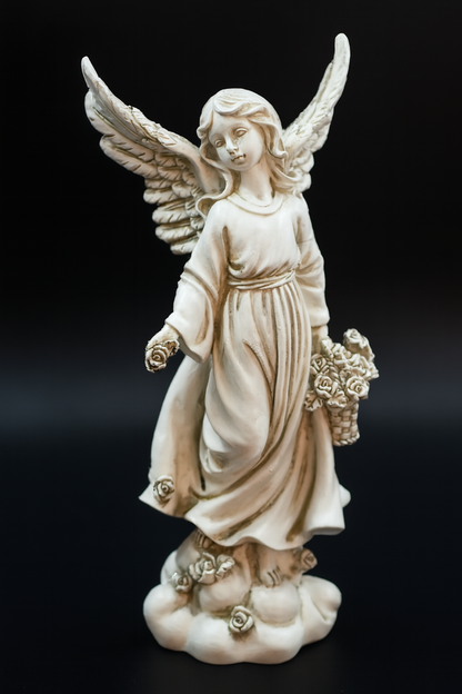Graceful Angel with Roses Figurine