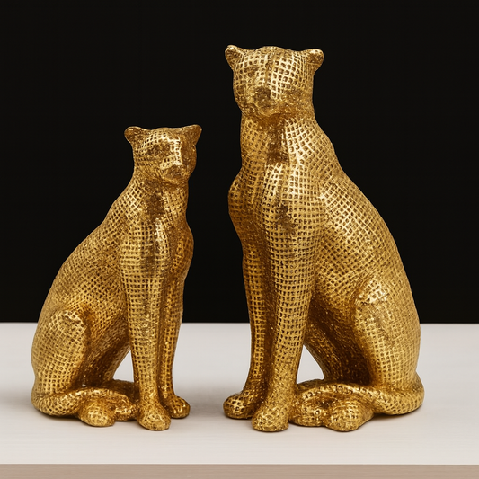 Golden Cheetah Figurine – Modern Luxury Home Accent