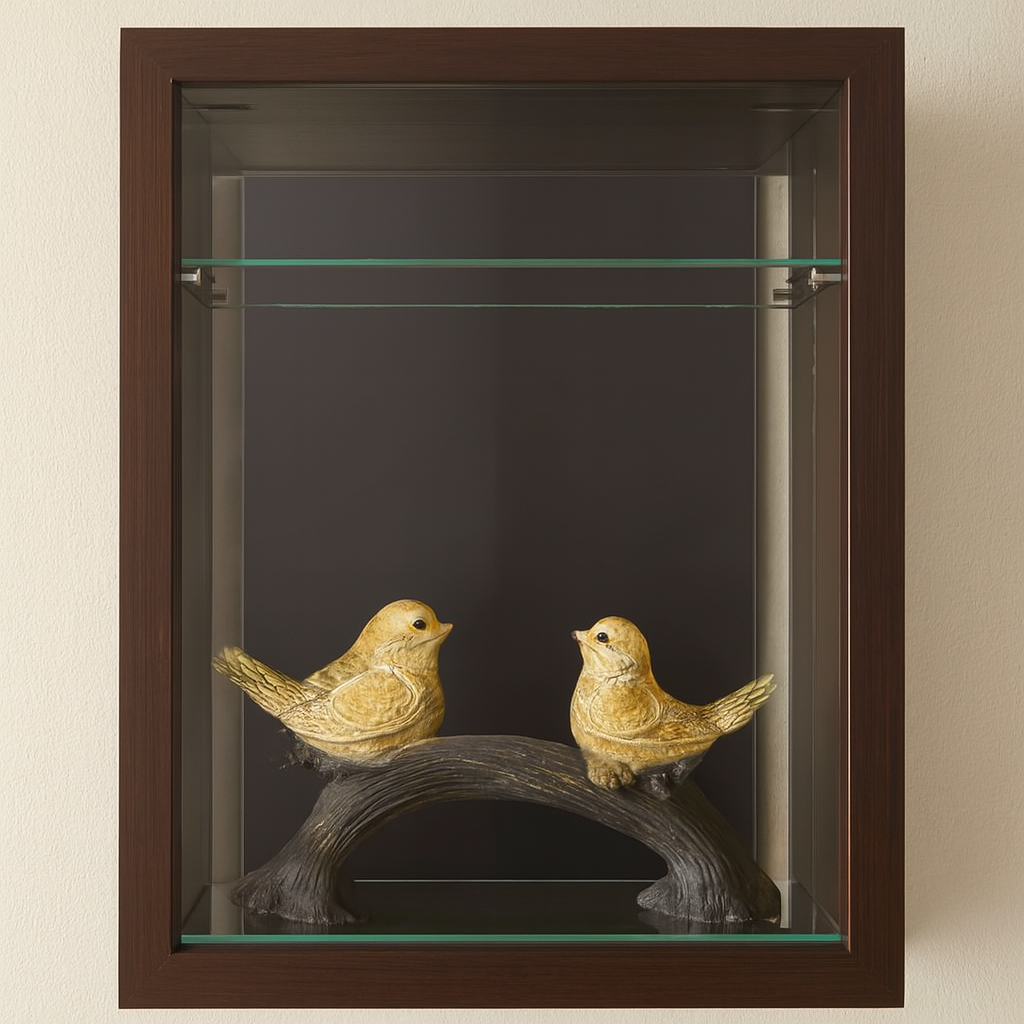 Golden Love Birds on Branch Showpiece