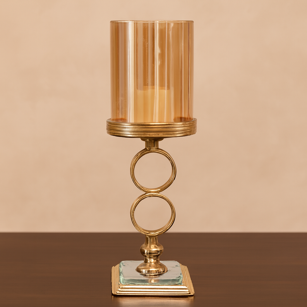 Modern Metal and Glass Candle Holder