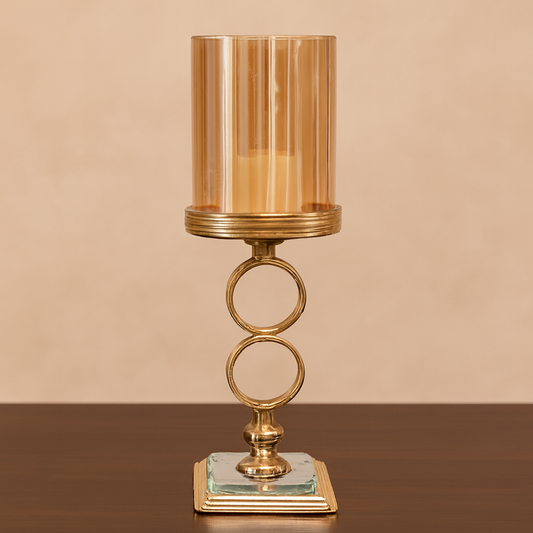 Modern Metal and Glass Candle Holder