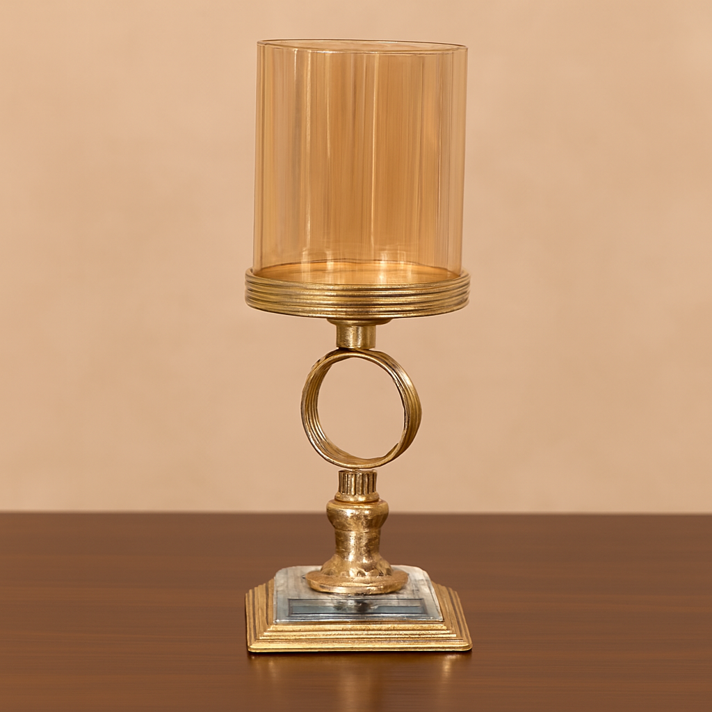Modern Metal and Glass Candle Holder