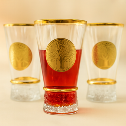 Royal Gold-Embellished Glass Set  of 6