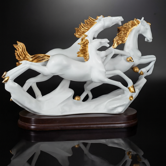 Golden Gallop Horse Sculpture