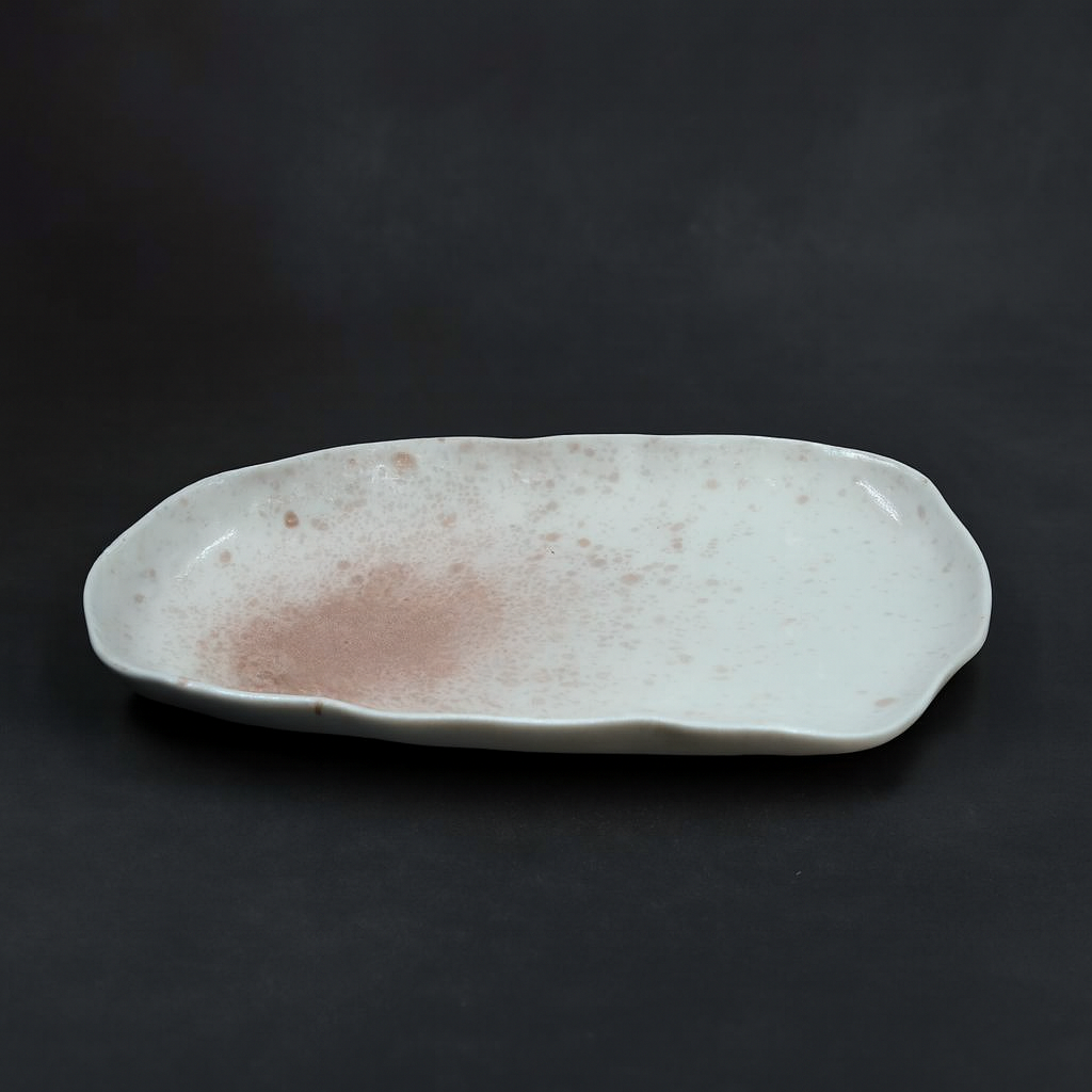 Speckled Oval Plate – Dust Rose Fade