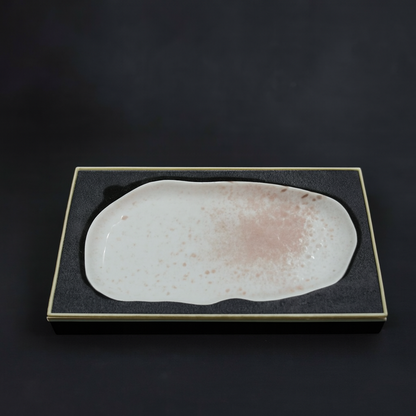 Speckled Oval Plate – Dust Rose Fade