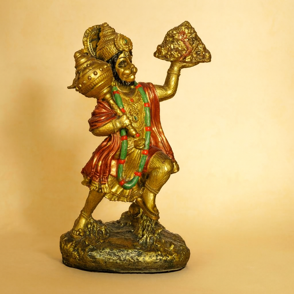 statue of Lord Hanuman carrying the Sanjeevani mountain