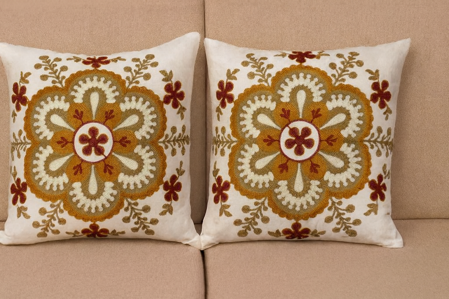 Premium Embroidered Cushion Cover Set of 5