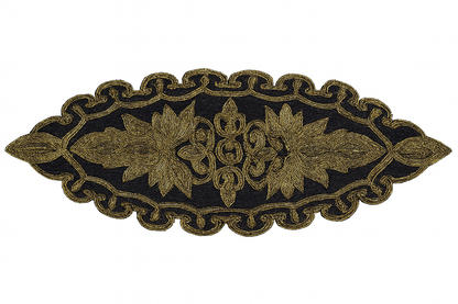 Gold Floral Hand-Beaded Table Runner – Luxury Dining Table Decor