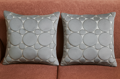 Premium Velvet Embossed Circle Cushion Cover – Set of 5 (16x16”)