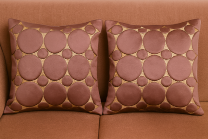 Premium Velvet Embossed Circle Cushion Cover – Set of 5 (16x16”)