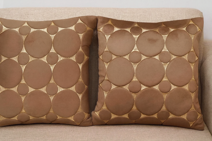 Premium Velvet Embossed Circle Cushion Cover – Set of 5 (16x16”)
