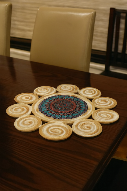 Mandala Sunburst Table Mats – Handcrafted Set of 2