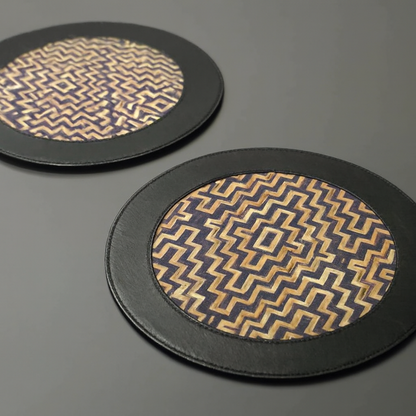 Premium Leather-Finish Table Mats – 30 cm Round | Set of 2