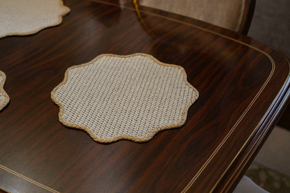 Bamboo Hexa Round Table Mats – 40cm (Set of 6)