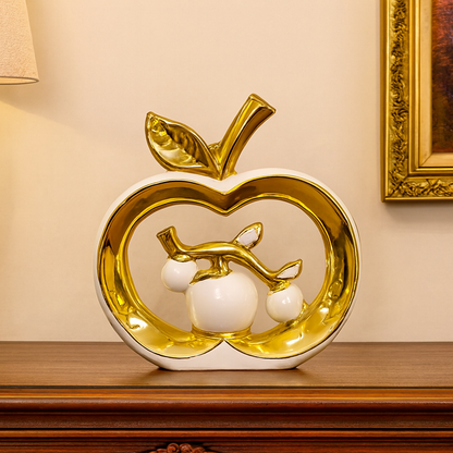 Luxe Golden Apple Ceramic Showpiece