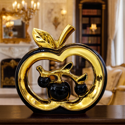Luxe Golden Apple Ceramic Showpiece