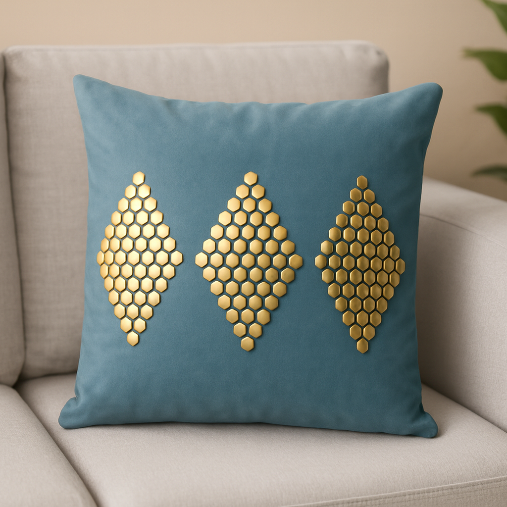 Premium Gold Stud Cushion Cover (40 cm)