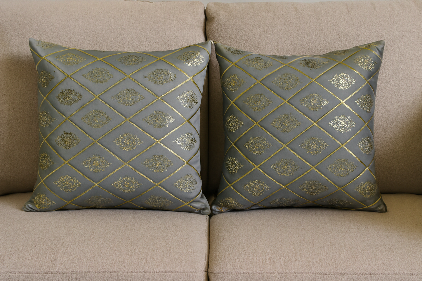 Premium Foil-Printed Cushion Covers – Set of 5