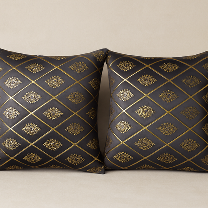 Premium Foil-Printed Cushion Covers – Set of 5