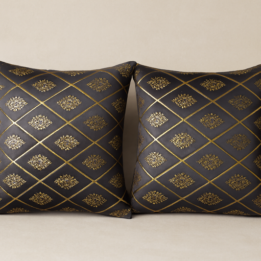 Premium Foil-Printed Cushion Covers – Set of 5