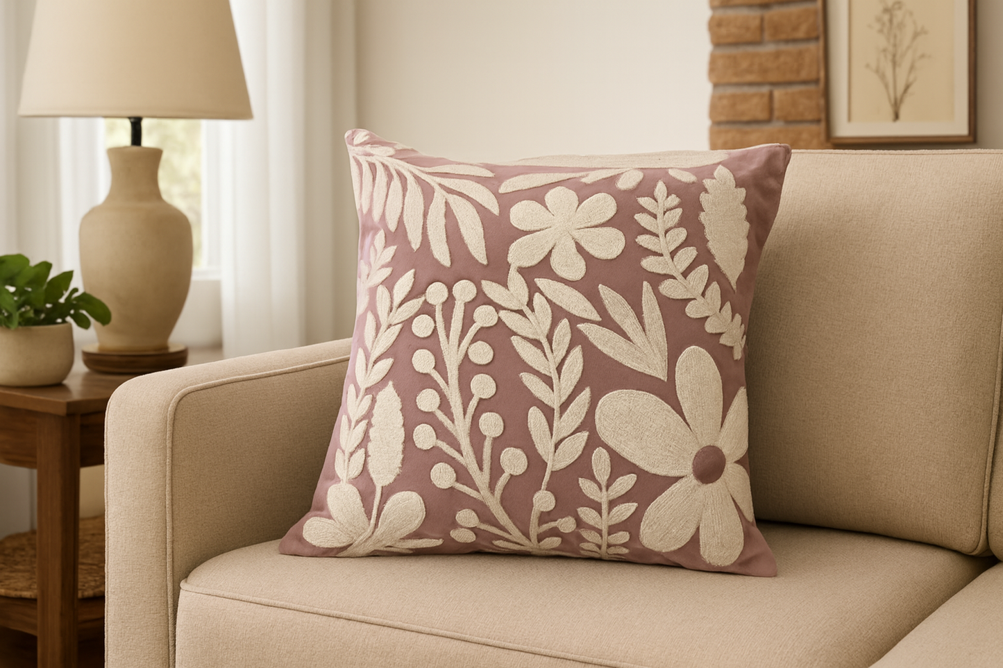 Luxury Embroidered Cushion Covers – Floral Velvet & Sequin Work Design  | 1 Pc)