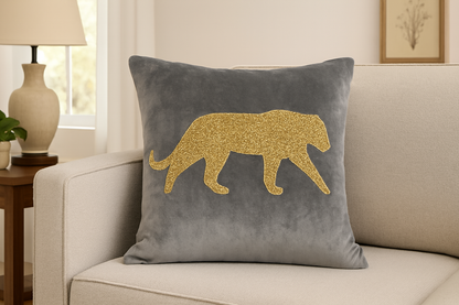 Luxury Gold Panther Cushion Cover – 1 Piece