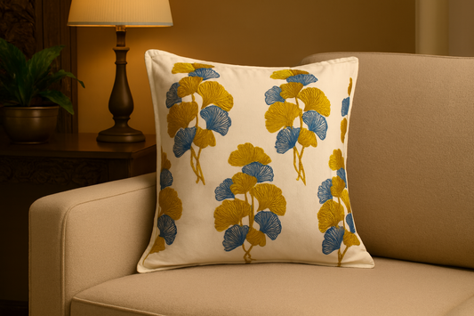 Modern & Traditional Cushion Covers – Floral Embroidery, Kashmiri Design & Abstract Art Patterns (40x40 cm | 1 Pc)