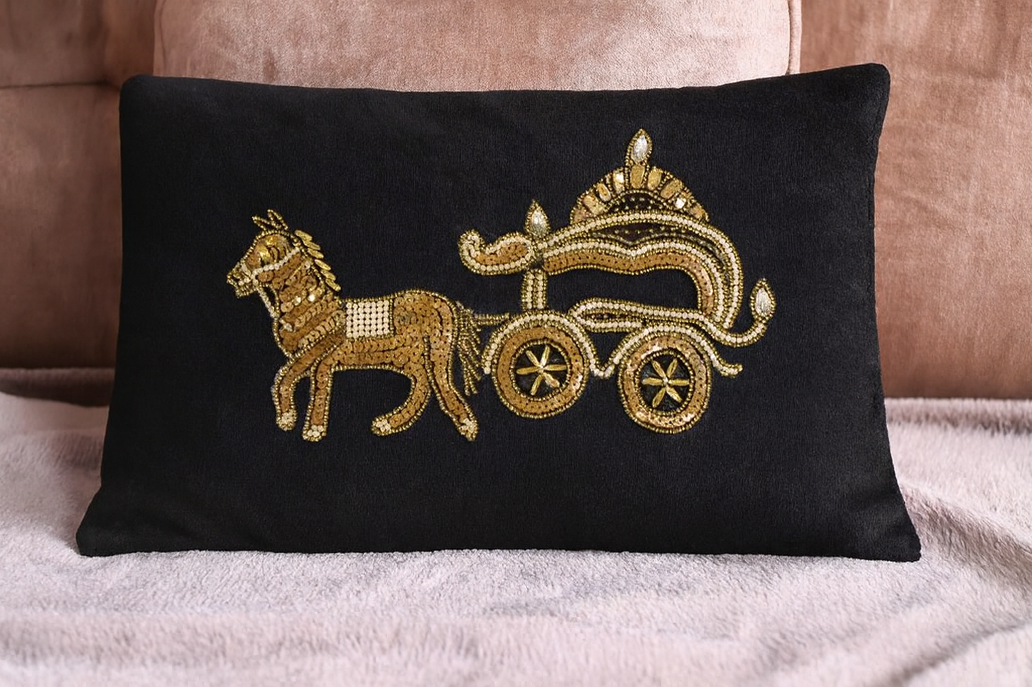Premium Embroidered Lumbar Cushion Covers – Set of 2 (12x18 inch) | Luxury Handwork Collection