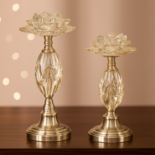 Crystal Lotus Candle Holder