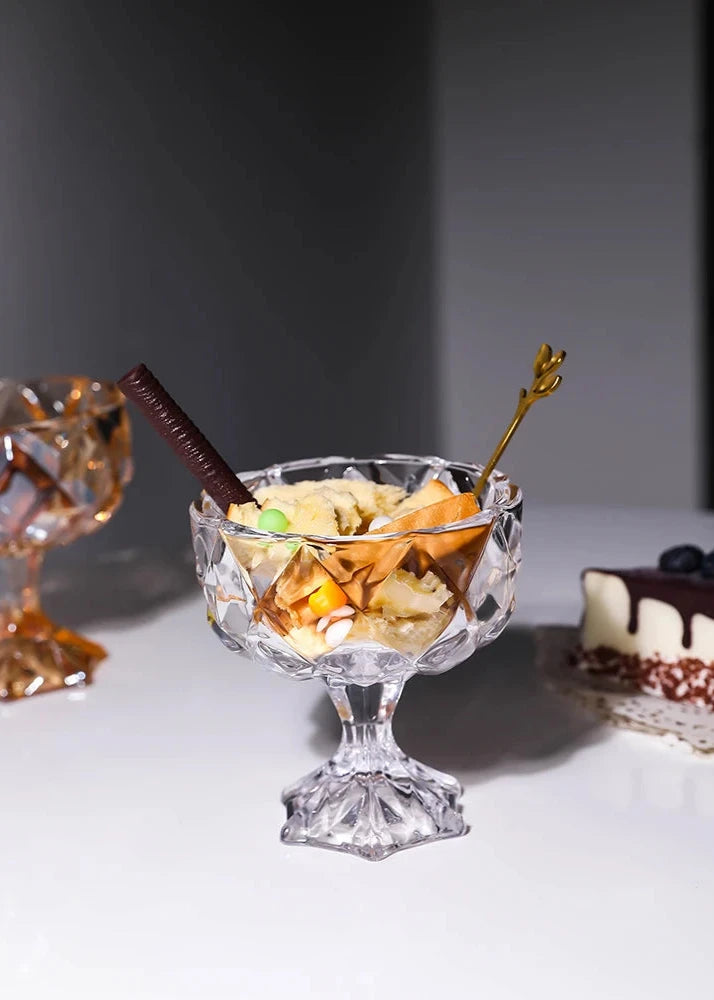Diamond Transparent Dessert Fruit Bowl Set