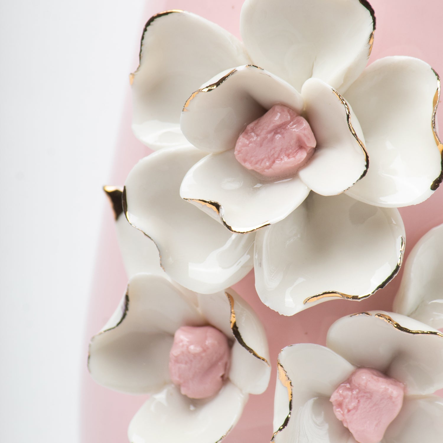 Elegant Ceramic Flower Holder Pink