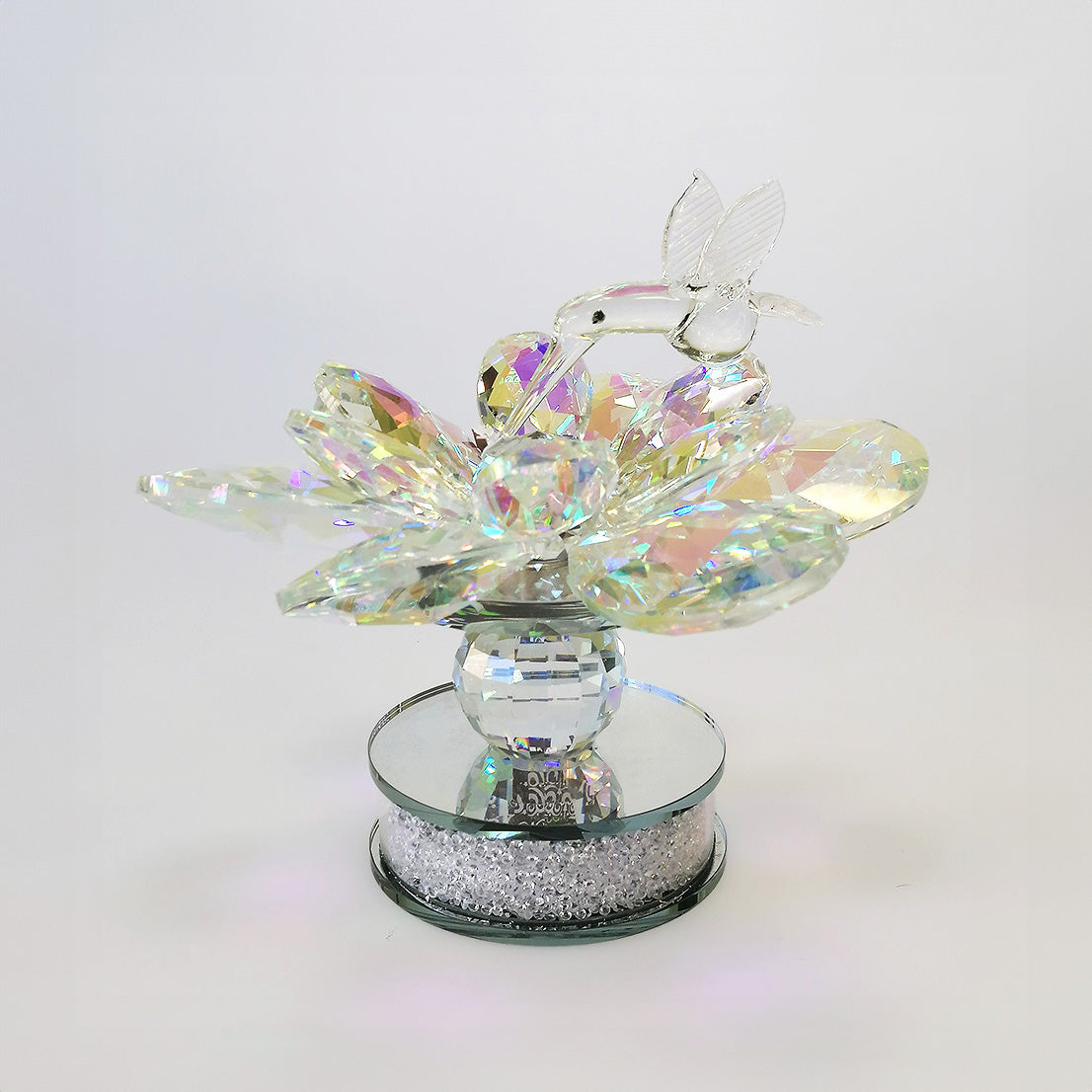Elegant Glass Hummingbird Table Decor