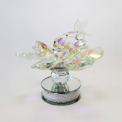 Elegant Glass Hummingbird Table Decor