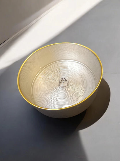 Elegant Metallic Gray Serving Bowl Set
