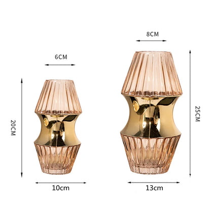LUXE GOLD ACCENT VASE SET