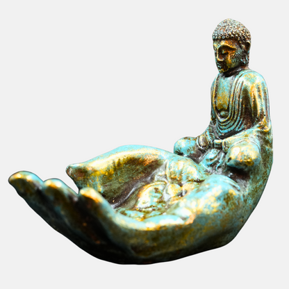 Buddha Hand Holding Hand-Blown Glass Bowl