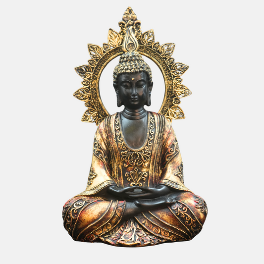 Antique Gold Meditating Buddha Statue