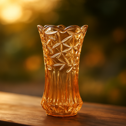 Golden Amber Glass Vase