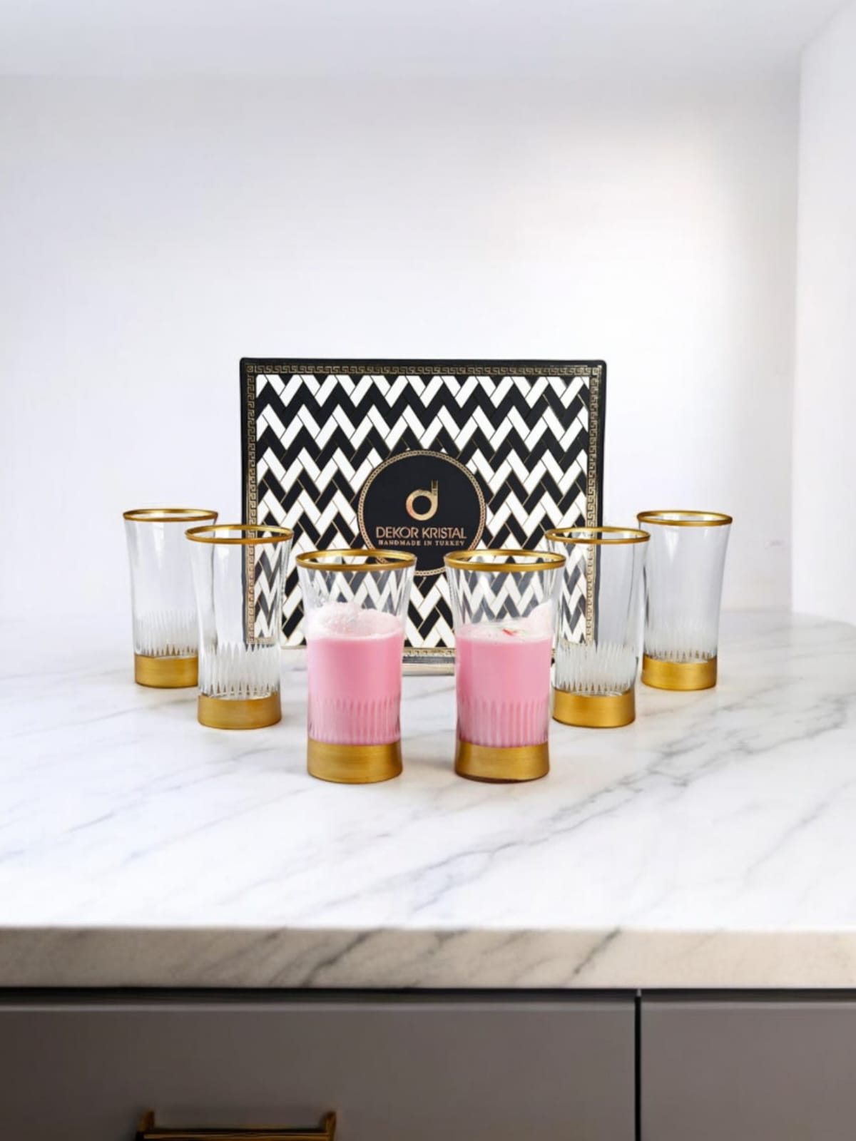 300ml glasses with sunflower print in gift box